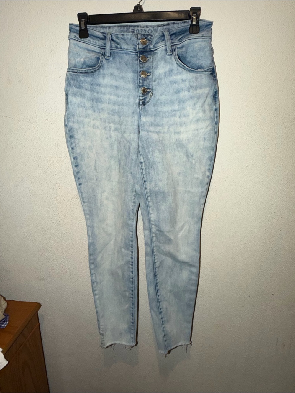 Maurices Light Blue High-Rise Skinny Jeans with Button Fly